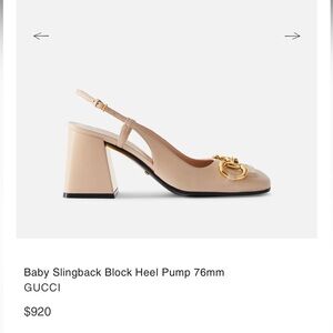 GUCCI Baby horsebit-detailed leather slingback pumps